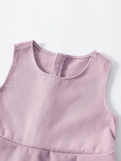 SHEIN طقم بنطلون وسترة بزخرفة نباتية ثلاثية الأبعاد باللون البنفسجي للفتيات المراهقات 2 قطعة، ملابس أنيقة