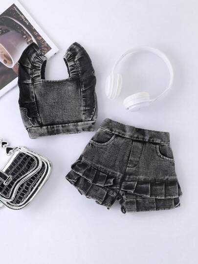 SHEIN ملابس جينز رائعة للبنات الصغار، صيفي