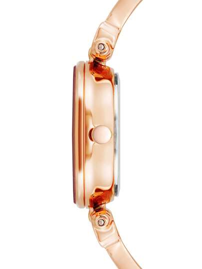 Anne Klein ساعة معصم نسائية فاخرة بعقارب ماسية، مقترنة بقرص أم اللؤلؤ وردي فاتح، سوار من الذهب الوردي مطلي بالمينا الوردية الفاتحة، حزام قابل للتعديل، ساعة كوارتز تناظرية، ساعة هدية للنساء، AK/1980BMRG