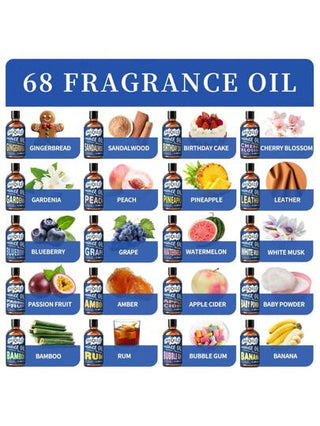 HIQILI زيت عطري HIQILI 100مل/3.38 أوقية، زيت طبيعي غير مخفف برائحة كتان نقي وجوز الهند وزهر الكرز والقهوة والفراولة للنشر والترطيب وصناعة العطور والمعطرات الهوائية والشموع والصابون والمنقي