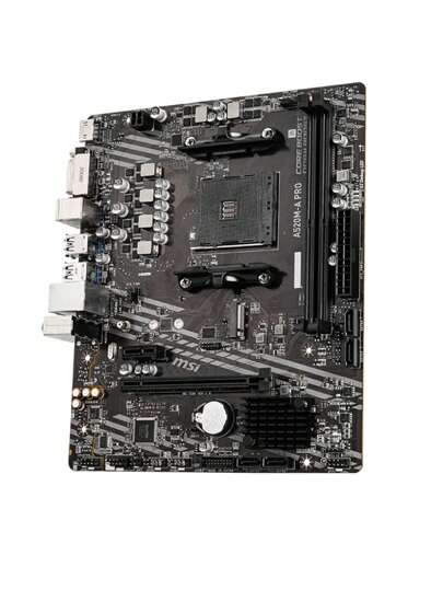 MSI لوحة أم AMD A520M-A PRO بمقبس AMD AM4 ، تدعم معالجات AMD Ryzen™ من الفئات 5000 و 5000 G و 4000 G و 3000 و 3000 G، تدعم ذاكرة وصول عشوائي مزدوجة ال- DDR4-4600ميجاهرتز (OC)، منافذ DisplayPort و و DVI-D، فتحة M.2 و SATA وفتحة PCI-E 3.0 X16