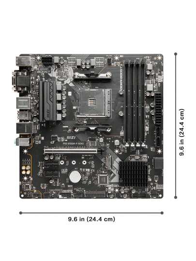 MSI لوحة أم للألعاب PRO B550M-P GEN3 AMD AM4 بتقنية معمارية القناة للذاكرة تدعم ذاكرة DDR4 بسرعة تصل إلى 4400 (OC) ميجاهرتز، تدعم معالجات سطح المكتب AMD Ryzen™ 5000 و 3000 (غير متوافقة مع AMD Ryzen™ 5 3400G و Ryzen™ 3 3200G) ومعالجات AMD Ryzen™ 4000 G-Ser