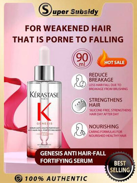 Kérastase سيروم كيراستاس جينيسيس المقوي لمنع تساقط الشعر 90مل / سيروم تقوية يومي للشعر الضعيف المعرض للتساقط بسبب التكسر من التمشيط. / سيروم كيراستاس جينيسيس المقوي لمنع التكسر هو سيروم تقوية يومي لمنع تساقط الشعر للشعر الضعيف