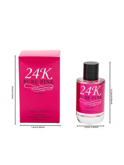 عطر نسائي مزين بالذهب 24 قيراط بحجم 100 مل (3.4 أونصة سائلة) ، ذو رائحة أزهار وفواكه جذابة ومتعددة الاستخدامات ، عطر طويل الأمد مناسب للمواعدة والارتداء اليومي. هدية مثالية للأصدقاء والحبيبات