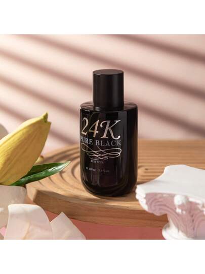 عطر رجالي 100 مل (3.4 أونصة سائلة) بزهور وفواكه مُشرقة بطلاء ذهب 24 قيراط، مناسب للاستخدام اليومي والمواعدة، هدية مثالية للأصدقاء والأحباء
