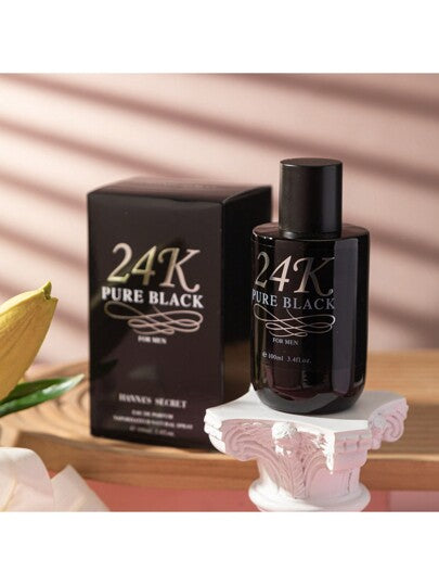 عطر رجالي 100 مل (3.4 أونصة سائلة) بزهور وفواكه مُشرقة بطلاء ذهب 24 قيراط، مناسب للاستخدام اليومي والمواعدة، هدية مثالية للأصدقاء والأحباء