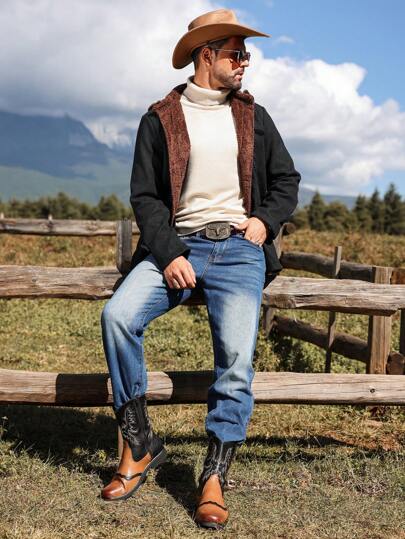 Manfinity Homme معطف رجالي كاجوال طويل الأكمام بجيب أمامي وأزرار، ملابس يومية للخروج، هدايا للأصدقاء والأزواج والأصدقاء