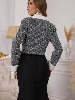 Modelyn معطف بسيط أنثوي بأزرار أمامية، لون واحد متعدد الألوان، بأكمام طويلة وجيب، مناسب للارتداء اليومي العادي