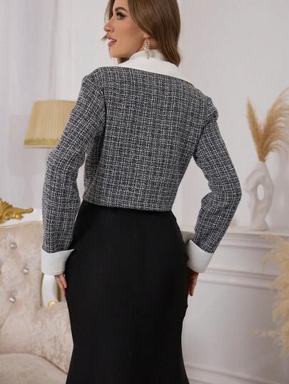 Modelyn معطف بسيط أنثوي بأزرار أمامية، لون واحد متعدد الألوان، بأكمام طويلة وجيب، مناسب للارتداء اليومي العادي