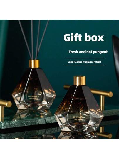 100 مل معطر ديكوري درجات لونية من الراين ستون،مزيل روائح و طارد للبعوض بشكل عصي من الروطان، مجموعة نشار أرومي بلا لهب، عطور علاجية، منعش للمنزل، معطر، هدية، ديكور المنزل