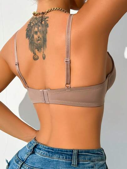 Shape ملابس داخلية نسائية بألوان سادة ذات تصميم بسيط، ذات تجميع مع حمالة سلكية