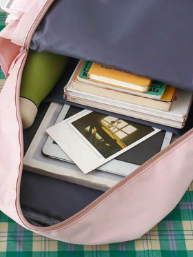 5 قطع مجموعة حقيبة ظهر جامعية متنوعة الاستخدام بأكسسوارات