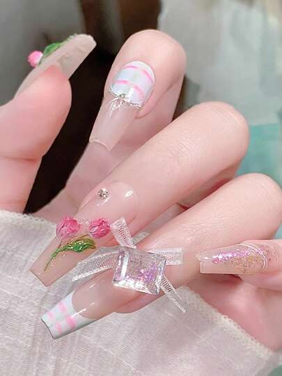 Beautizon Nailartlab قالب سيليكون لفن الأظافر قطعة واحدة ذو تصميم زهري ثلاثي الأبعاد راقي، مناسب لإكسسوارات زينة الأظافر وأدوات صالون العناية
