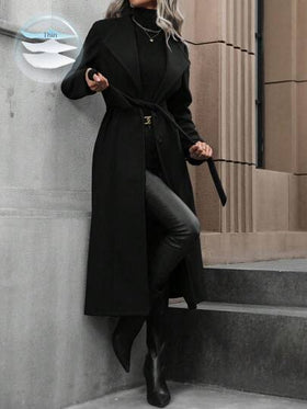 EMERY ROSE معطف ياقة شلال حزام