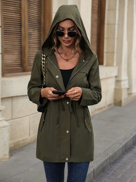 EMERY ROSE معطف مقنع رباط خصر
