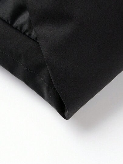 Manfinity Homme معطف كاجوال للرجال بطباعة حرفية لوني مبطن بقلنسوة, الشتاء, معطف شتوي للرجال, لون كتلة إضافة لاصوفي معطف شتوي دافئ