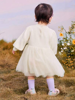 فستان أطفال mini bala فستان بأكمام منتفخة حلو للفتيات الصغيرات
