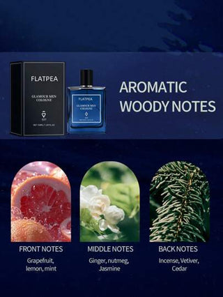 كولونيا رجالية سعة 50 مل ، رائحة النعناع والياسمين والأرز، عطر خشبي منعش ومستدام، ماء كولونيا خالي من ، مناسب للاستخدام اليومي، هدية مثالية للصديق