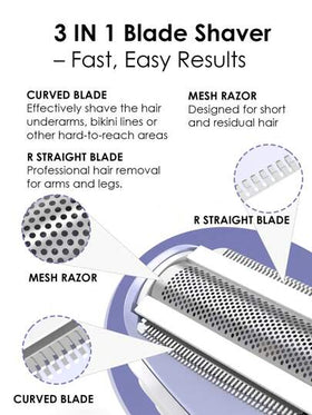 ShineSense جهاز إزالة الشعر الكهربائي للنساء، جهاز إزالة الشعر المحمول، ماكينة حلاقة للسيدات 3 في 1 متعددة الوظائف لاسلكية لإزالة الشعر من الجسم والساقين والإبط والمناطق الحساسة