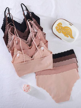 Shein Underwear&Sleepwear Basics مجموعة 10 قطع داخلية بخصر مموج ناعم بلا غرز