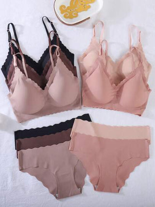 Shein Underwear&Sleepwear Basics مجموعة 10 قطع داخلية بخصر مموج ناعم بلا غرز