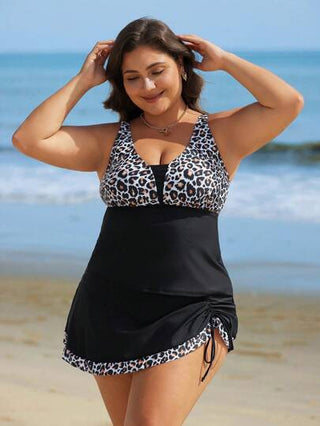 Swim Lushoire مجموعة بكيني بطبعة زهور للمقاسات الكبيرة 2 قطعة، صيفية