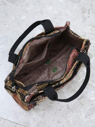 DLIU حقيبة تسوق سميكة مصنوعة من قماش جاكارد مُحبك، حقيبة يد، حقيبة للذهاب للعمل والتسوق، حقيبة للحمل في الأماكن الخارجية، حقيبة للنساء