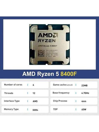 AMD معالج الكمبيوتر المكتبي وحدة المعالجة المركزية AMD Ryzen R5 8400F 5 8400F 4.2 جيجاهرتز 6 أنوية 12 خيط مقبس AM5 جديد بدون مبرد