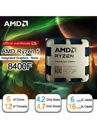AMD معالج الكمبيوتر المكتبي وحدة المعالجة المركزية AMD Ryzen R5 8400F 5 8400F 4.2 جيجاهرتز 6 أنوية 12 خيط مقبس AM5 جديد بدون مبرد
