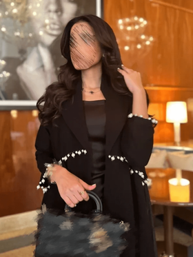كيمونو مزرر بالخرز للنساء، عباءة محتشمة