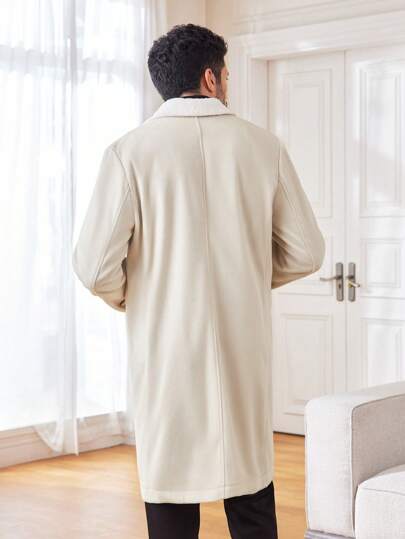 Manfinity Mode معطف رجالي فرو ناعم ، دافئ وسميك للارتداء اليومي في فصل الخريف/الشتاء, بدلة عمل ،هدية للأصدقاء والأزواج والحبيب