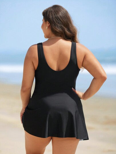 Swim Lushoire ملابس سباحة 3 في 1 مطبوعة بالأزهار للحجم الكبير للصيف