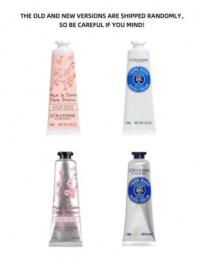 L'Occitane en Provence مجموعة كريم اليد المصغر من L'Occitane En Provence 4 قطع 10مل*4(زبدة الشيا وزهور الكرز رائحة أيكونية)كريمات أيدي مرطبة - لجميع أنواع البشرة (يتم شحن الإصدارات الجديدة والقديمة بشكل عشوائي)