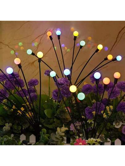 قطعة واحدة/قطعتان إضاءة أرضية بتصميم جنية النار الشمسية ب- 6/8/10 مصباح LED مقاومة للماء، تستخدم للحديقة والممرات والأسوار والحشائش والمناسبات مثل عيد الفصح والشكر وأعياد الحب