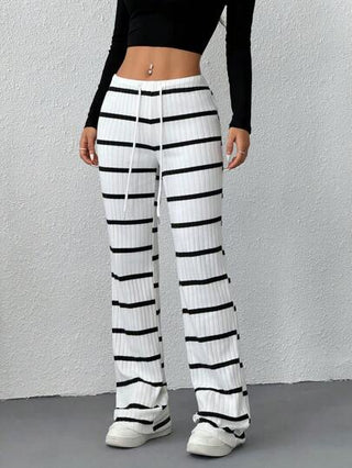 EZwear بنطلون نسائي كاجوال بخصر سحاب، بخامة ناعمة للربيع/الخريف