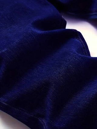 بنطلون جينز رفيع رياضي كاجوال بقصة نحيفة ذكوري للشارع والأعمال بأسلوب جامعي بقطع متسخ مطاطي ضيق مقطوع
