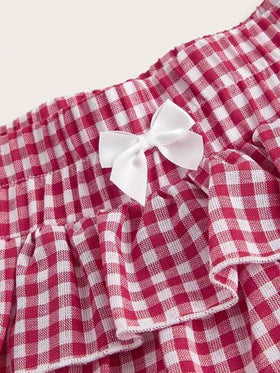 SHEIN MOD صندرز قصير بأكمل جسم بتصميم مخطط ذو خصر منخفض مجعد للنساء، ملابس للعودة إلى المدرسة، صندرز كاجوال للنساء باللون الأزرق والأبيض في طراز بسيط للاستخدام اليومي