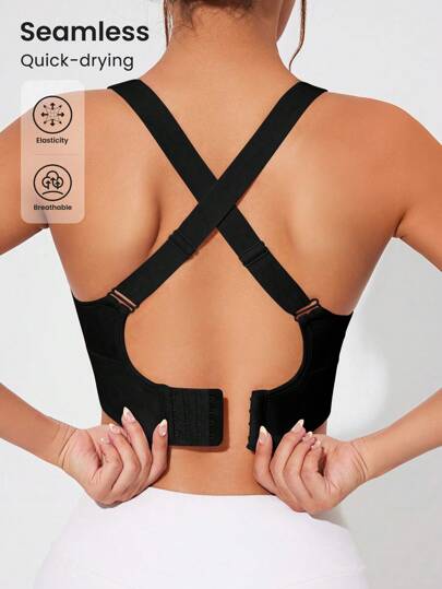 Easithlete حمالة صدر رياضية للنساء/بلا تفاصيل/مشبك/أشرطة