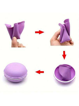 طقم تانكيني حريمي مجموعة 2 قطعة - 1 جهاز بول للإناث + 1 حقيبة حمل، تصميم قابل للطي من السيليكون للسفر والتخييم والنزهات، ملحقات تنظيف صحية
