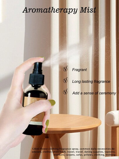 رذاذ عطر زهري للملابس 120مل، عطر تنشيطي، مستلزمات يومية شائعة معطر، يحافظ على رائحة الملابس نضرة، للسفر والحفلات والمواعدة، عطر منزلي، متعدد الاستخدامات في المفروشات والسجاد والأثاث وهدايا عيد الميلاد والتخرج، محمول