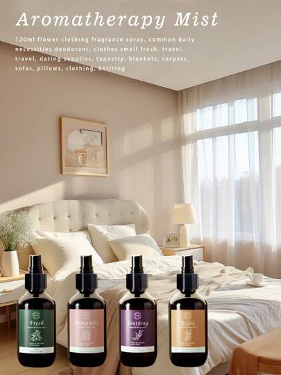 رذاذ عطر زهري للملابس 120مل، عطر تنشيطي، مستلزمات يومية شائعة معطر، يحافظ على رائحة الملابس نضرة، للسفر والحفلات والمواعدة، عطر منزلي، متعدد الاستخدامات في المفروشات والسجاد والأثاث وهدايا عيد الميلاد والتخرج، محمول