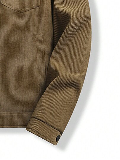 معطف مبطن بالحرير المخملي، سميك وأنيق، متعدد الاستخدامات وبتصميم بسيط، معطف دافئ للشباب، من الفليس، للشتاء