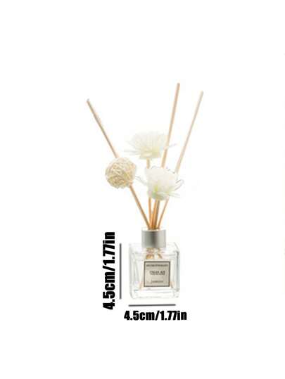 1 طقم موزع عطري بالقصب سعة 50 مل، مناسب للمنزل والمكتب والنوم والحمام، يزيل الروائح ويوفر عطر بدون لهب، هدية عيد ميلاد وعيد الميلاد ورأس السنة (1 زجاجة زيت السمسم + 5 عصي عطرية + 1 كرة قصب + 2 زهرة مجففة)