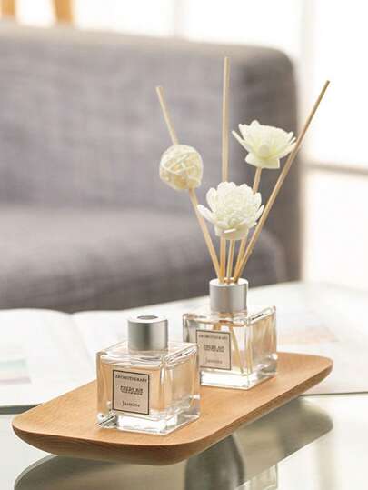 1 طقم موزع عطري بالقصب سعة 50 مل، مناسب للمنزل والمكتب والنوم والحمام، يزيل الروائح ويوفر عطر بدون لهب، هدية عيد ميلاد وعيد الميلاد ورأس السنة (1 زجاجة زيت السمسم + 5 عصي عطرية + 1 كرة قصب + 2 زهرة مجففة)