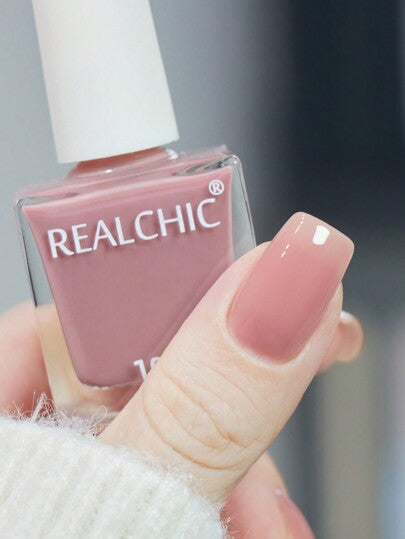 REALCHIC لاك أظافر 10 مل/قطعة لون وردي فاتح قائم على الماء، جفاف سريع، متين، يقشر بسهولة، بدون رائحة، مناسب للاستخدام اليومي في صالون المنزل، هدايا عيد الحب، للربيع/الصيف