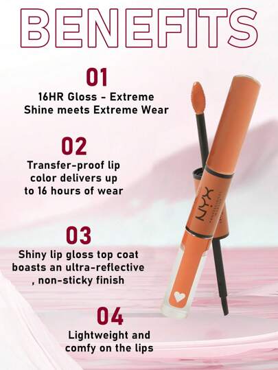 NYX أحمر شفاه NYX Shine Loud 03 - طموح 6.8 مل/0.24 أونصة - ألوان دائمة مع تأثير زجاجي لامع غير لزج