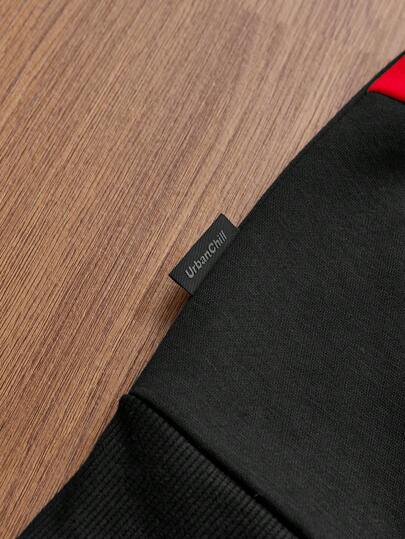 Manfinity Unisex هودي بأكمام طويلة فضفاض للرجال وبرقعات، أزياء محبوكة للاستخدام اليومي للشباب في فصلي الخريف/الشتاء