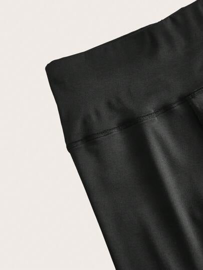 EZwear سراويل ضاغطة عالية الخصر باللون الأسود للنساء، كاجوال، مناسبة للصيف