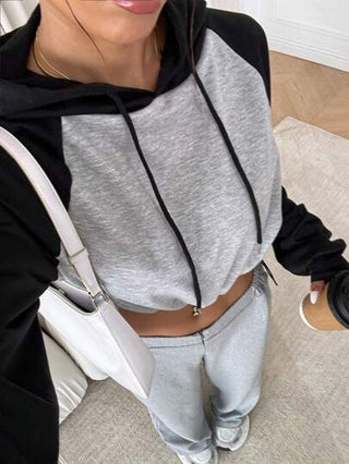 Sport Studio سويت شيرت رياضي للنساء بأكمام طويلة وقصيرة مع غطاء رأس، قطعة كاجوال بسحّاب وسحب للوقت، بتصميم شيك