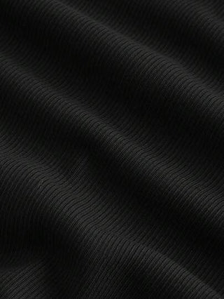 فساتين حريمي MOD فستان سهرة نسائي أسود بياقة عالية متناسق ذو أكمام طويلة وذيل كريمة إلى الركبة